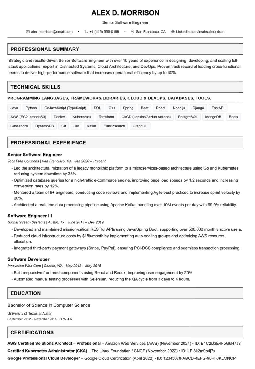 ATS Resume Builder Interface showing 46+ free templates including Nursing, Software Engineering, and Finance resume examples optimized for applicant tracking systems